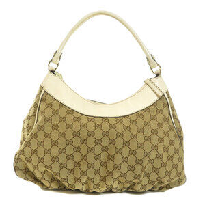 Gucci Shoulder Brown Bag Beige Ay GG